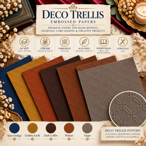 Deco Trellis A4 Embossed End Papers